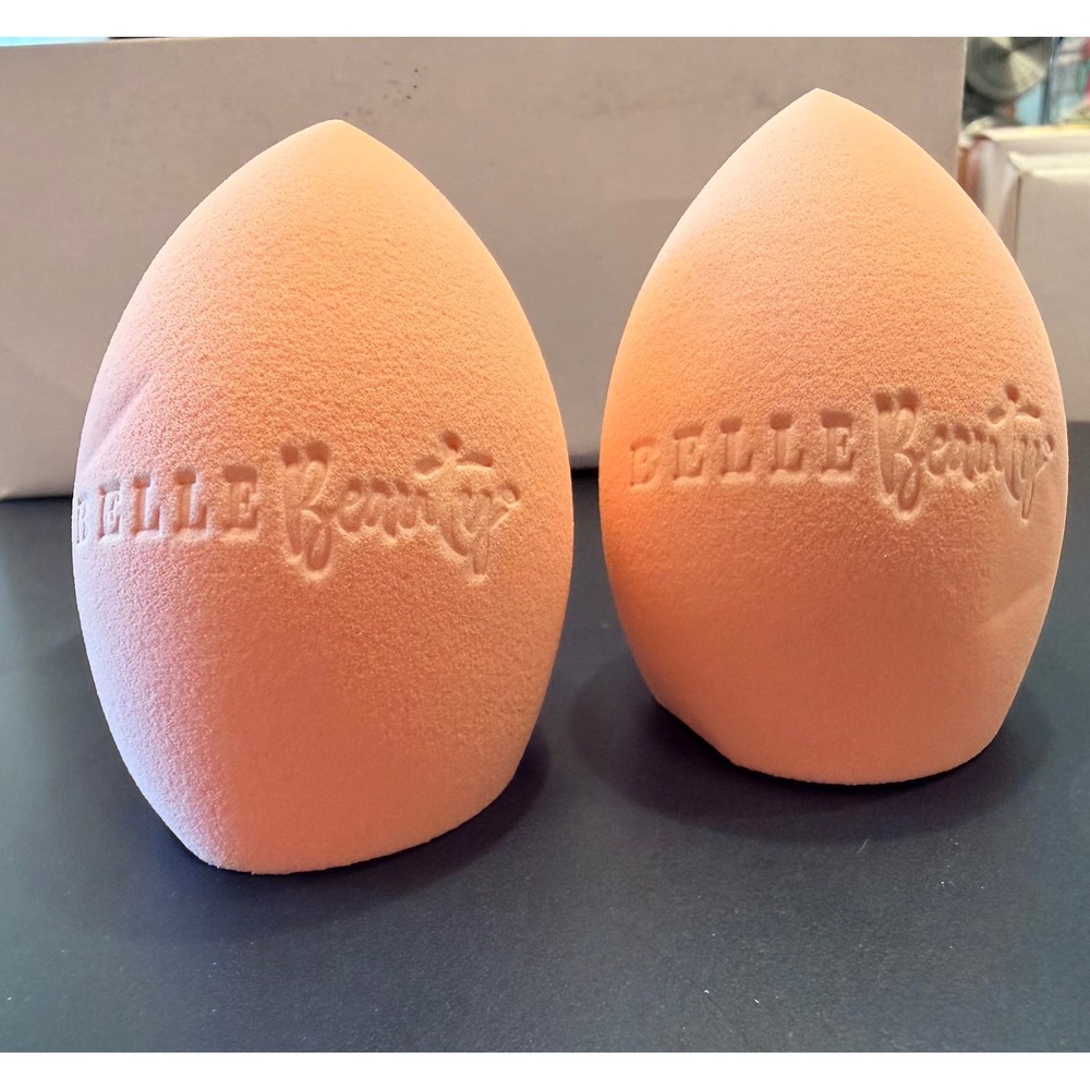 2 Belle Beauty Pink Makeup Blending Sponge Teardrop Beauty Blender NEW